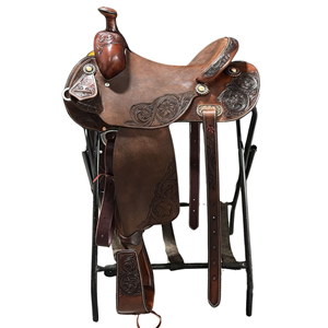 1/2 Chocolate SO Lightweight Versatility Saddle- Round- D Daisy FC- Cheyenne- Choc RO Seat